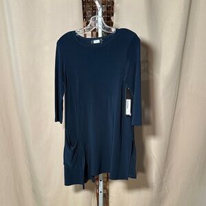 Sympli Navy Blue Tunic with Pockets